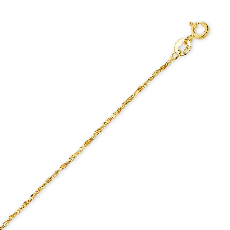 engagement necklaces for women -9ct Yellow Gold 50cm Diamond Cut Twist Necklace