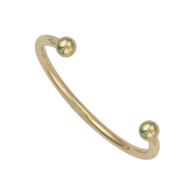 women’s stacked bracelets -9K Yellow Gold Solid Torc Bangle