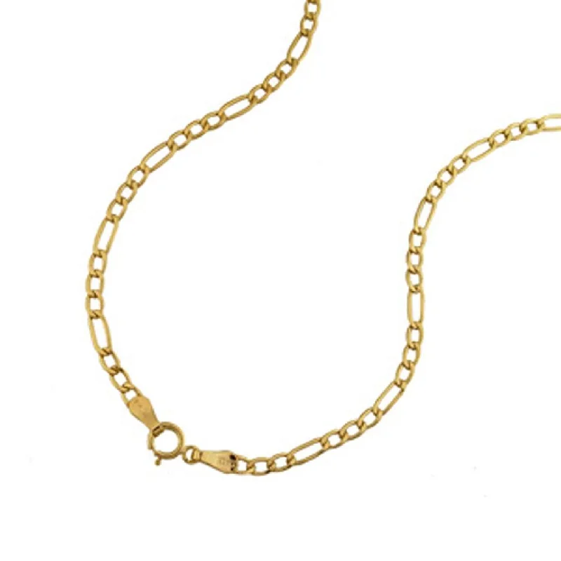 bridal shower necklaces for women -9ct Yellow Gold Figaro Necklace 60cm