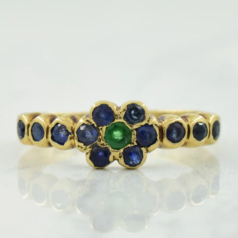 Emerald & Blue Sapphire Ring | 0.65ctw | SZ 4.5 |