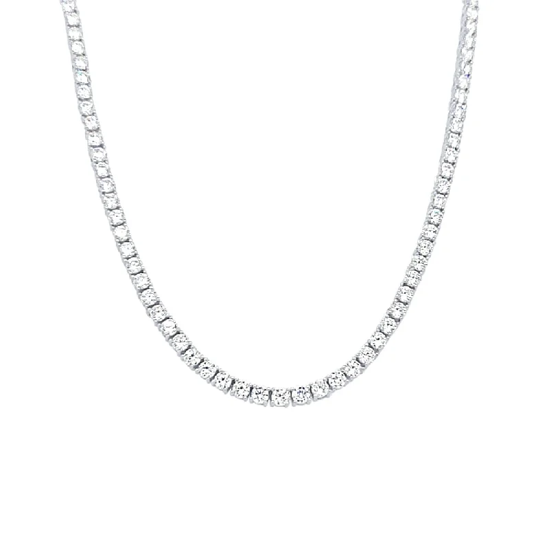 sophisticated necklaces for women -41cm Tennis Claw Necklace with Cubic Zirconia in Sterling Silver