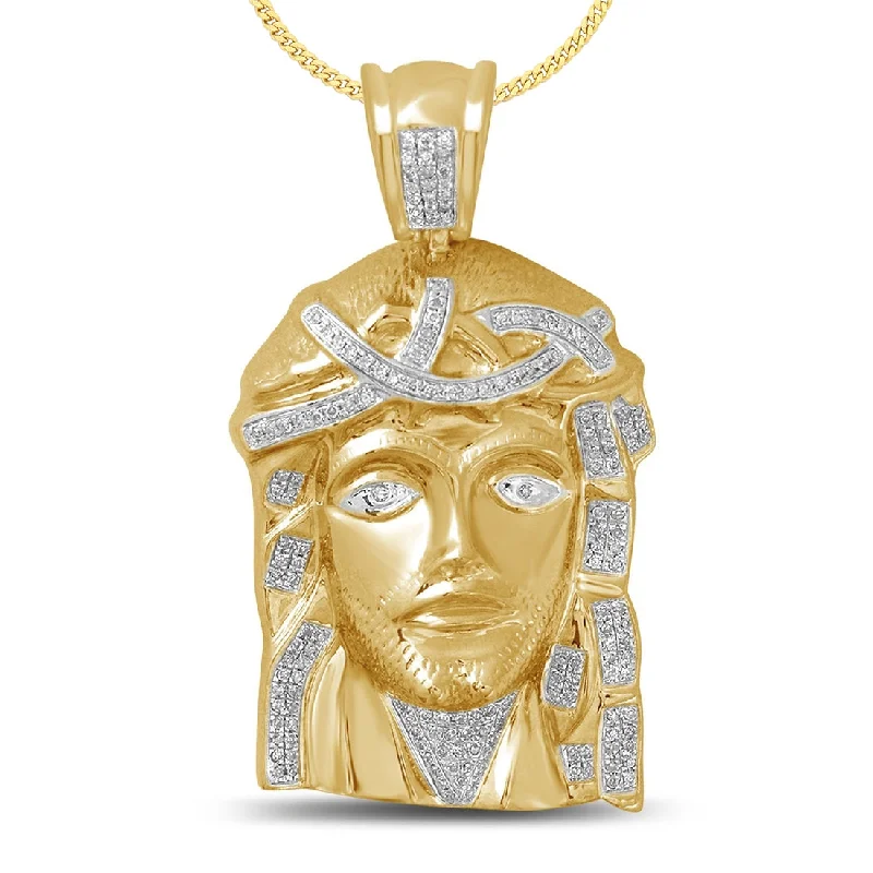 designer name necklaces for women -9ct Yellow Gold 0.50ct Diamond Pharaoh Pendant