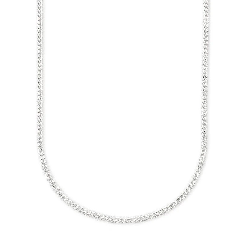 vintage style necklaces for women -Sterling Silver 50cm Curb Necklace