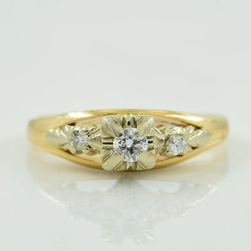 Three Stone Diamond Ring | 0.11ctw | SZ 5.5 |