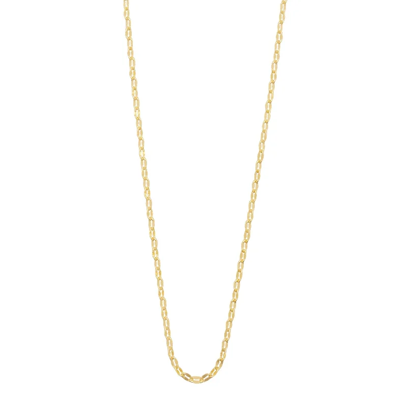 silver chain necklaces for women -Cable Necklace 45cm in 9ct Yellow Gold Silver Infused