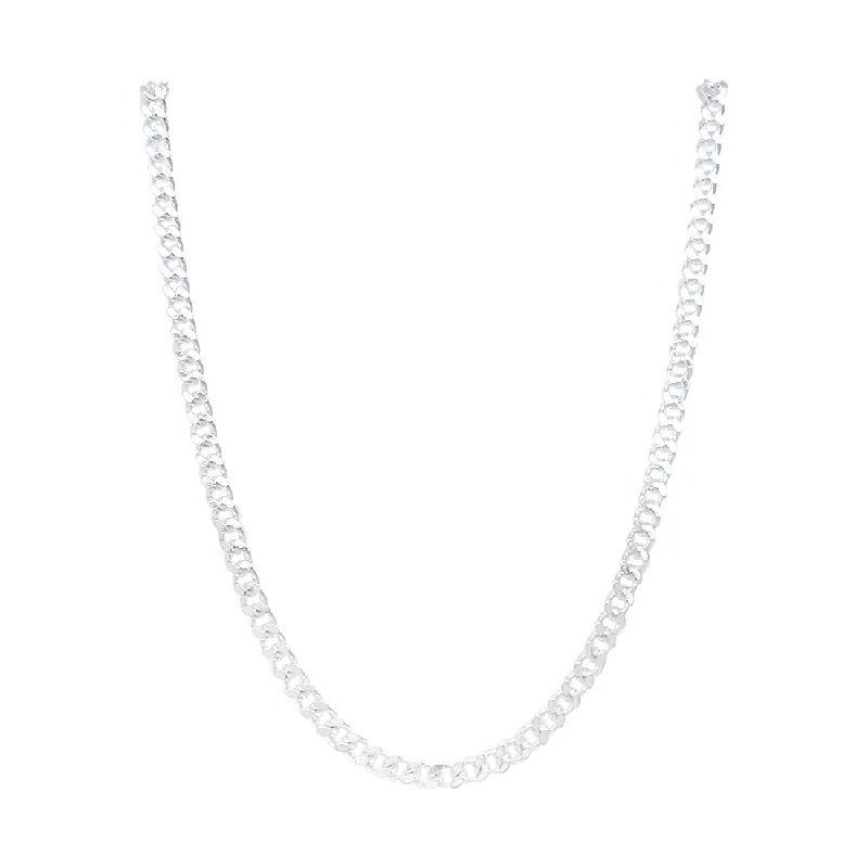 engagement necklaces for women -Sterling Silver Curb Chain Necklace 60cm