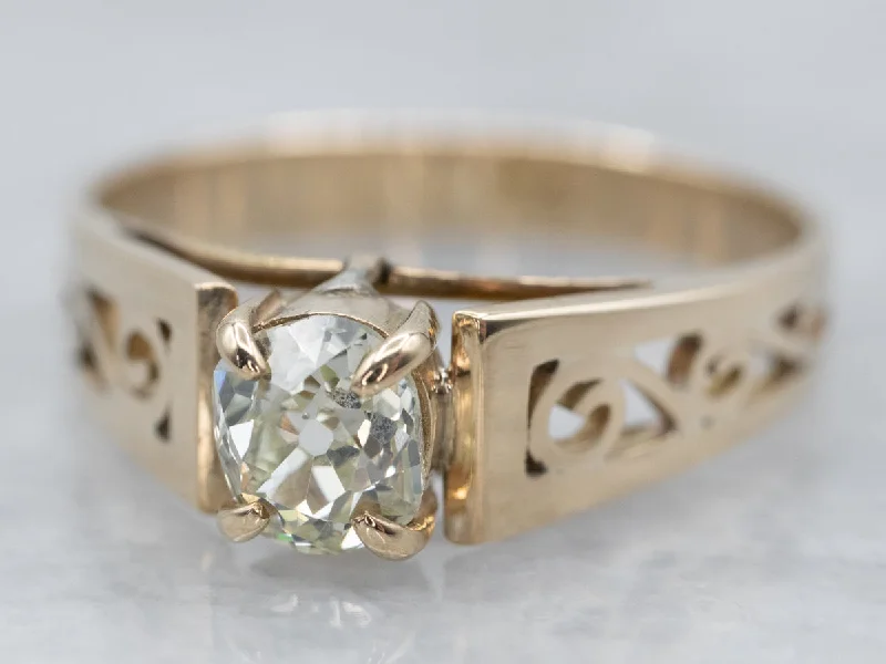 vintage diamond engagement rings -Gorgeous Old Mine Cut Diamond Ring