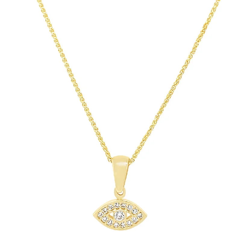 bohemian necklaces for women -9ct Yellow Gold Evil Eye Necklace