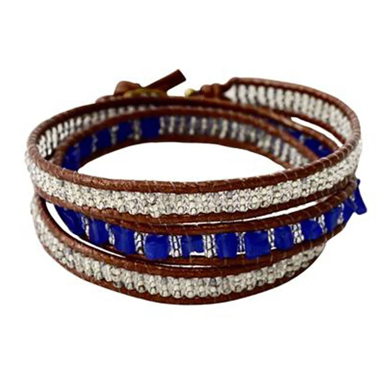 bohemian bangles for women -Stone 3x Wrap Sky Collection Bracelet