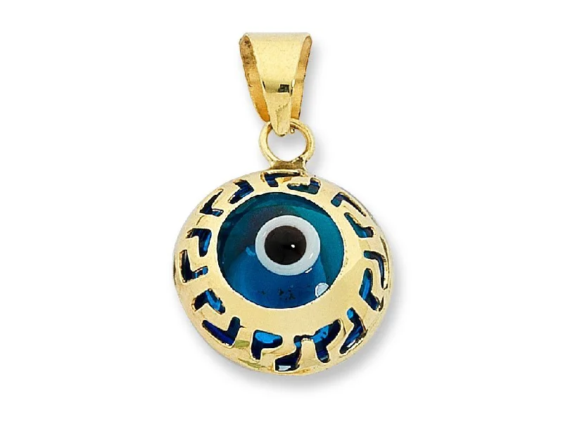 lucky charm necklaces for women -9ct Yellow Gold Evil Eye Pendant