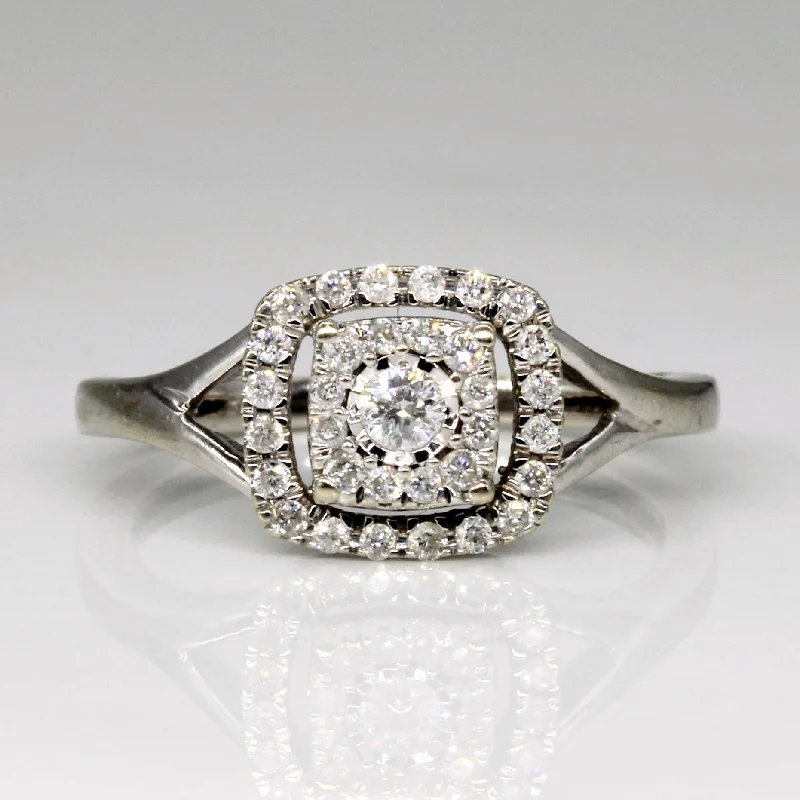 Halo Set Diamond Ring | 0.17ctw | SZ 4.25 |