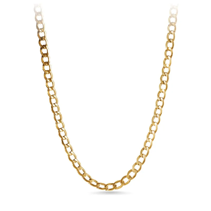 statement pendant necklaces for women -9ct Yellow Gold Silver Infused Curb Link Chain Necklace 55cm