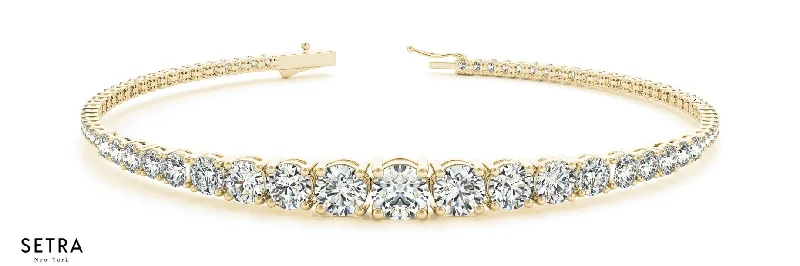 dainty bracelets for women -2.75ct Round Diamonds Women's Bridal Solid Bangle Bracelet In 14k Gold