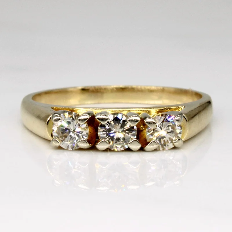 Three Stone Diamond Ring | 0.49ctw | SZ 6.75 |