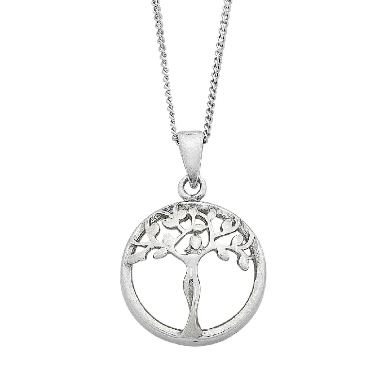 engagement necklaces for women -Sterling Silver Lady Tree of Life Necklace