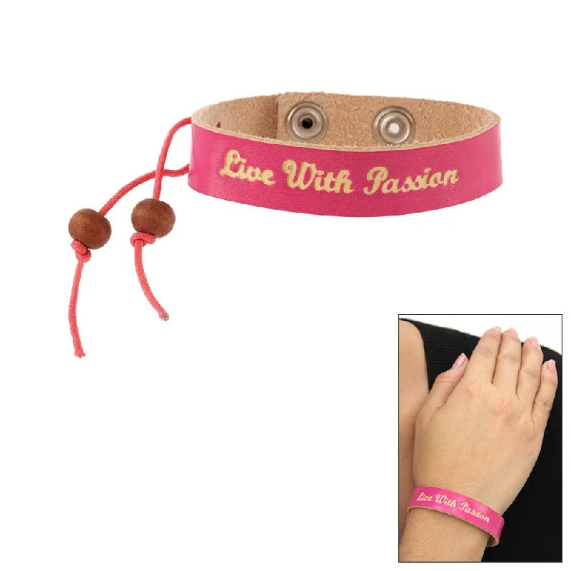 wedding bangles for women -Live with Passion Faux Leather Bracelet