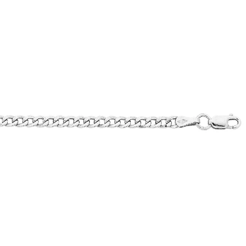 crystal charm necklaces for women -9ct White Gold Silver Infused Chain Necklace 50cm