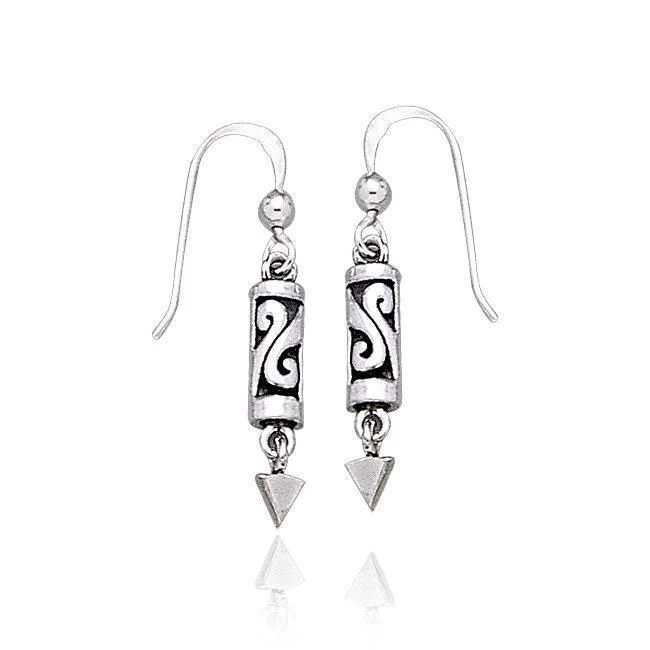 luxury gemstone earrings for women -Celtic Knotwork Silver Earrings TE1129