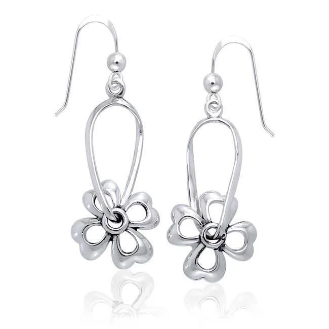 silver hoop earrings for women -Spring flowers in bloom ~ Sterling Silver Jewelry Hook Earrings TER1146