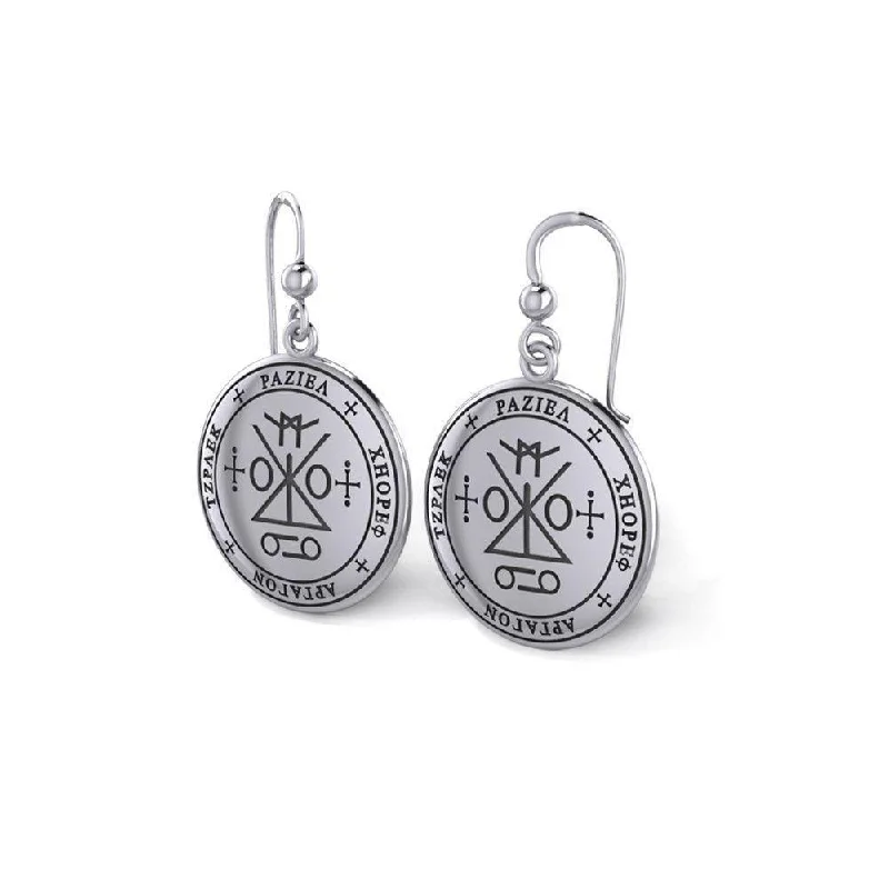 wedding earrings for women -Sigil of the Archangel Raziel Silver Earrings TER1725