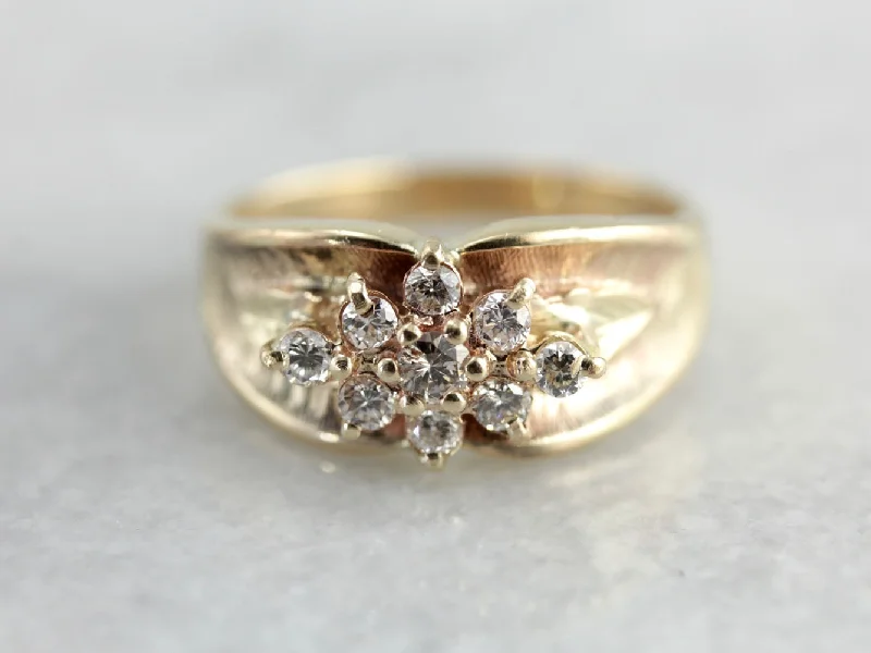 women’s stackable engagement rings -Radiant Champagne Diamond Ring in Yellow Gold, Gorgeous Engagement Alternative