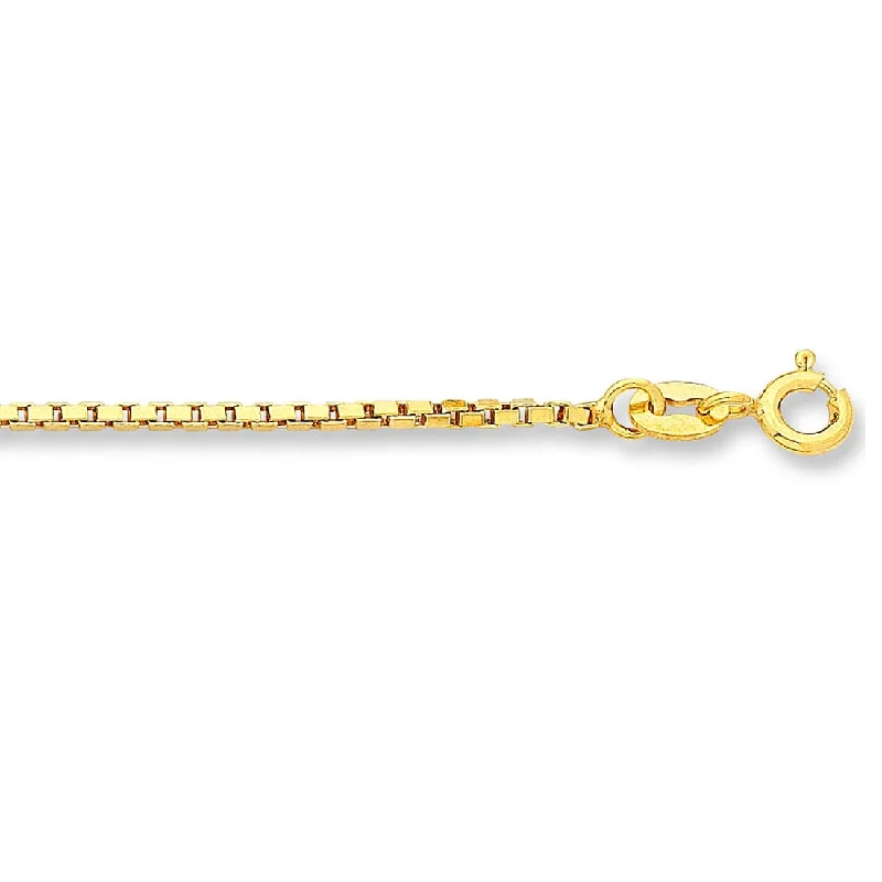 elegant gold necklaces for women -9ct Yellow Gold Hollow Box Chain Necklace