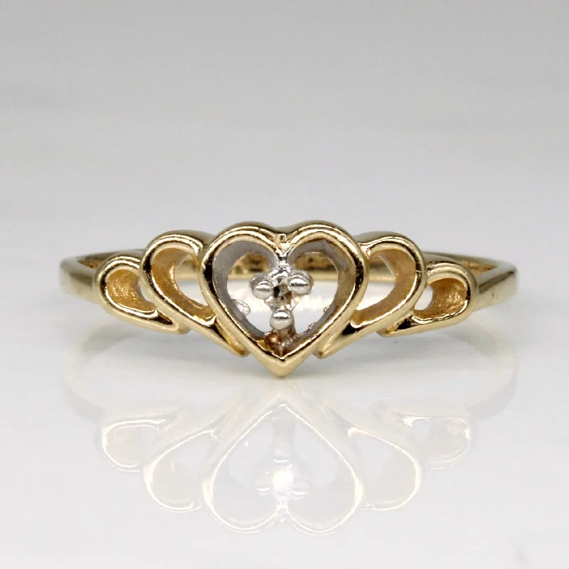 Single Stone Diamond Heart Shaped Ring | 0.01ct | SZ 5.75 |