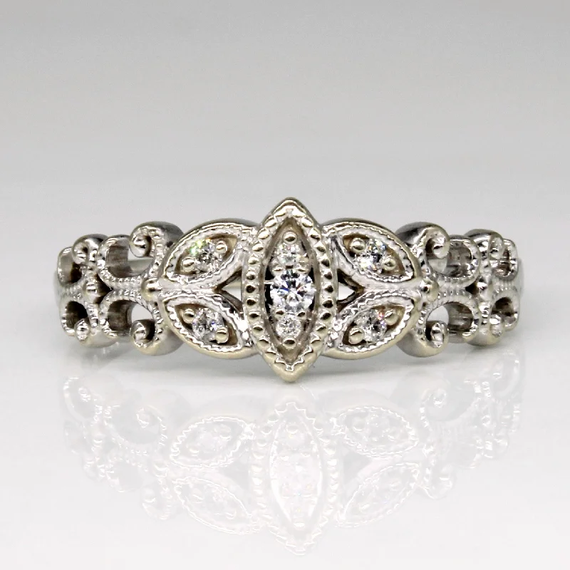 Ornate Diamond Ring | 0.07ctw | SZ 8.5 |