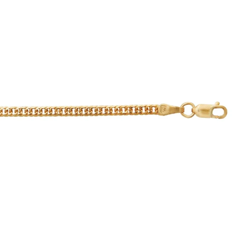 silver chain necklaces for women -9ct Yellow Gold Diamond Cut Curb Chain Necklace 45cm