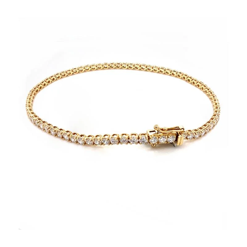 women’s matching bangles -18K Yellow Gold Lab Diamond Tennis Bracelet