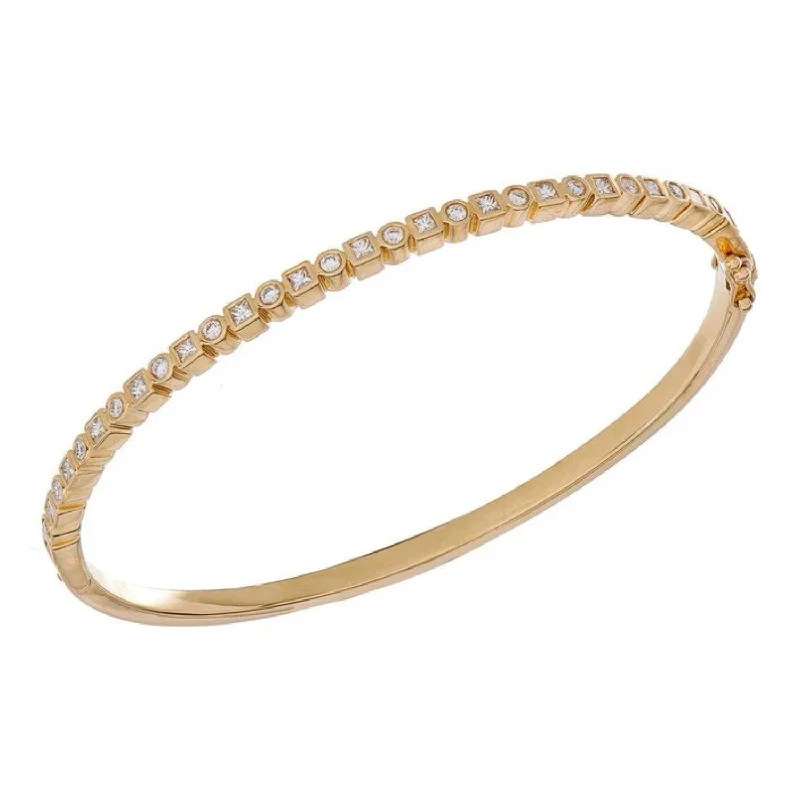 women’s friendship bracelets -18K Gold Kate White Diamond Bangle