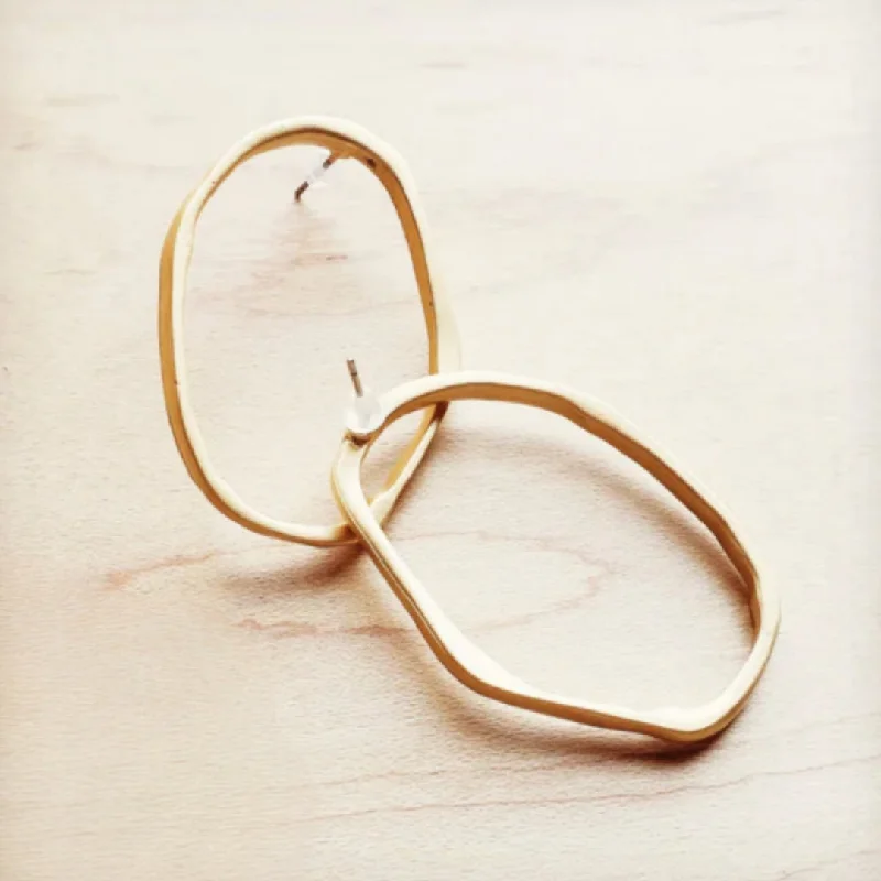 women’s bridal earrings -MATTE GOLD HOOP EARRINGS