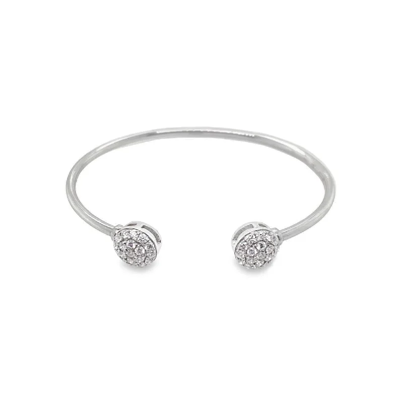 classic bangles for women -9K White Gold Babies Diamond Cluster Bangle