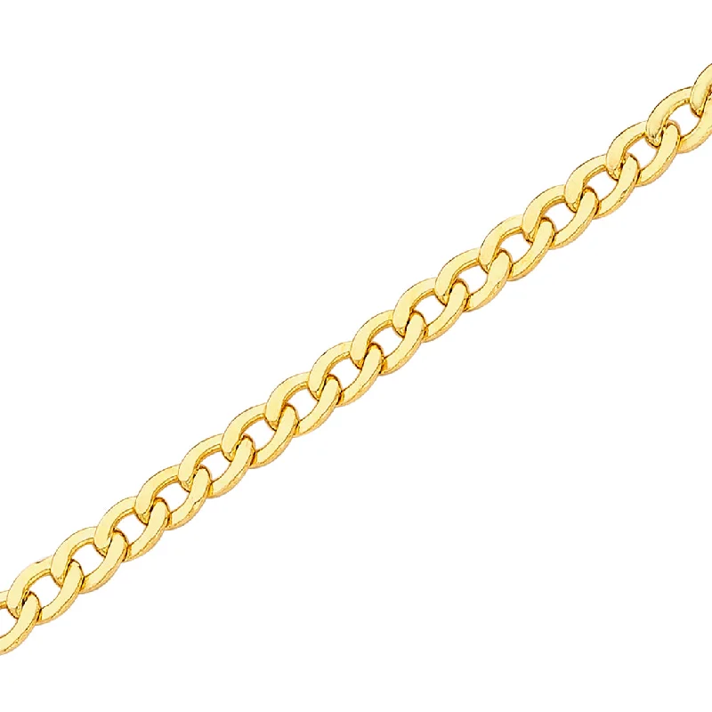 lucky charm necklaces for women -9ct Yellow Gold Open Curb 55cm Necklace