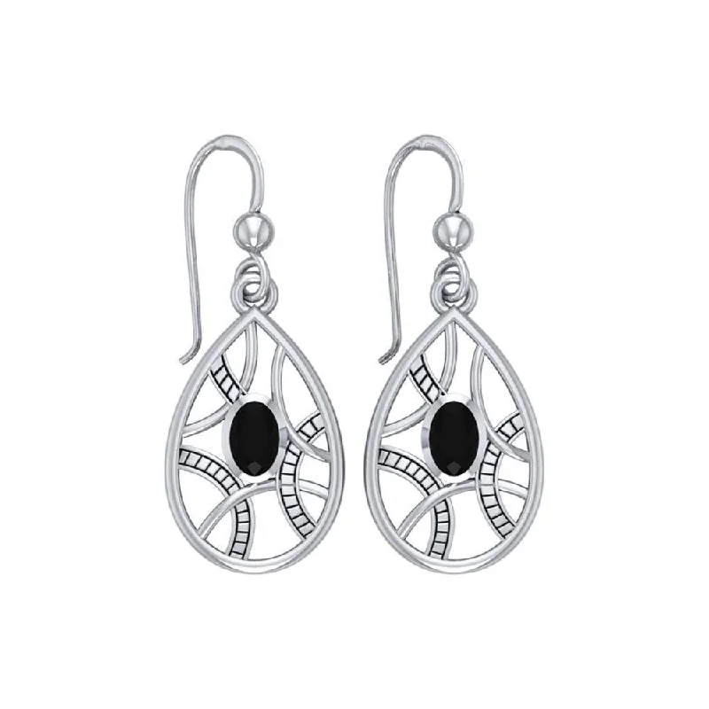 chunky earrings for women -Teardrop shape Silver Earrings TER1257