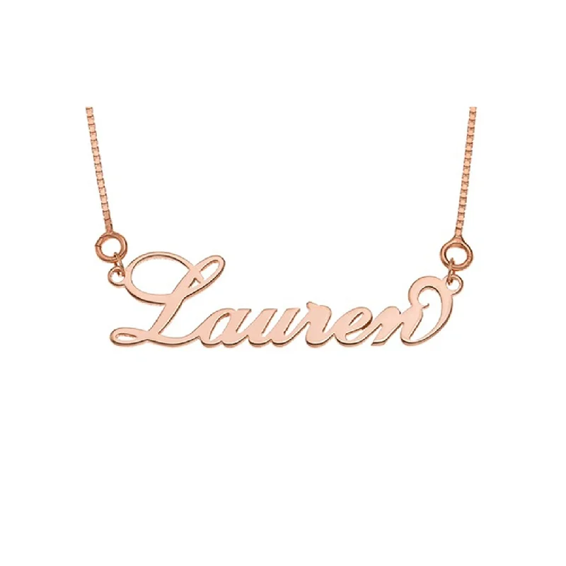 minimalist gold necklaces for women -Sterling Silver Rose Gold Plated Personalised Name Necklace