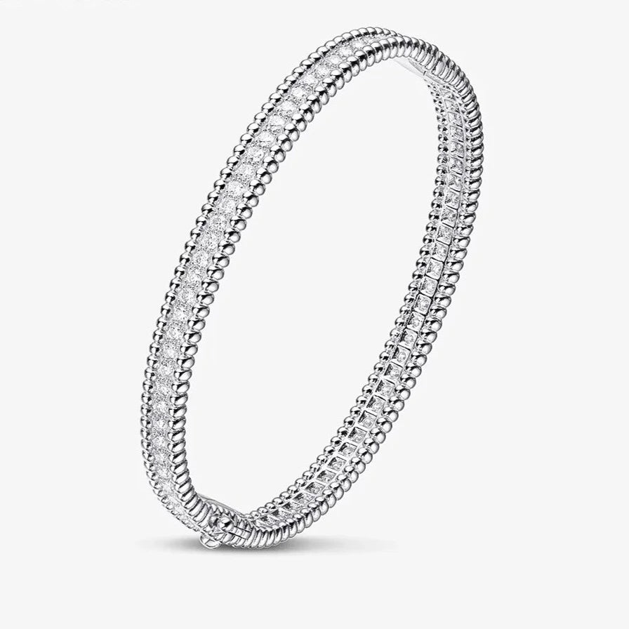 women’s stretch bracelets -Luxurious 2mm Full Diamond Bracelet