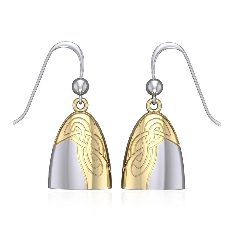 butterfly earrings for women -Danu Silver and Gold Celtic Knotwork Earrings MER549