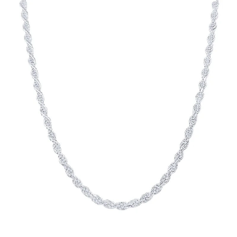 elegant necklaces for women -60cm Sterling Silver Rope Chain Necklace