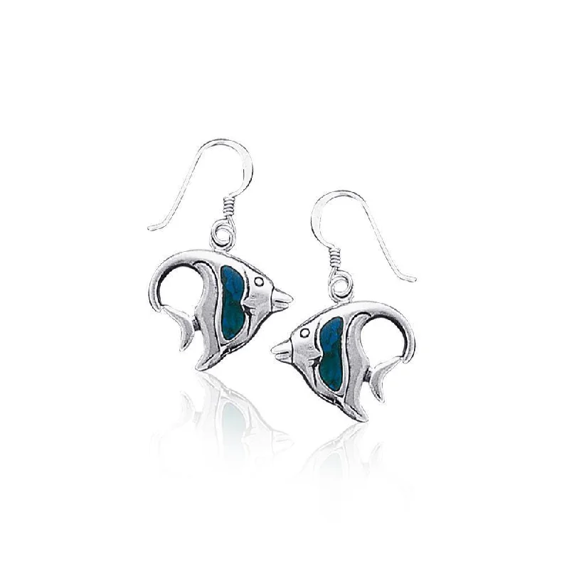 women’s diamond stud earrings -Of bright and brilliance ~ Sterling Silver Angelfish Hook Earrings TE970