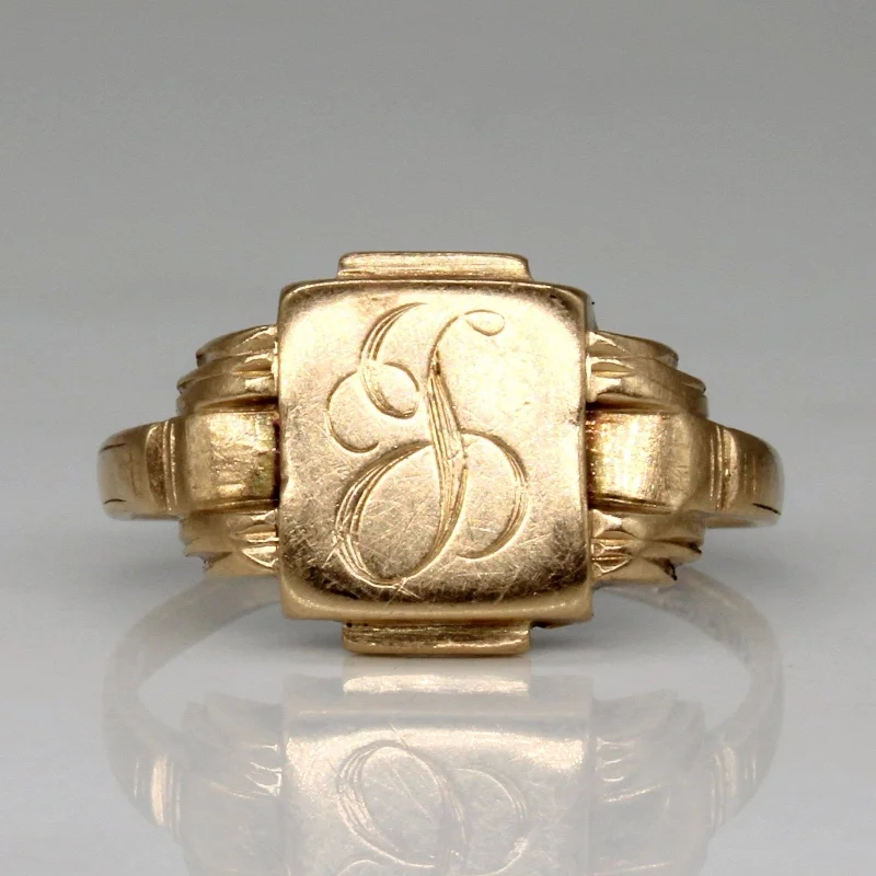 10k Yellow Gold 'L' Signet Ring | SZ 6 |