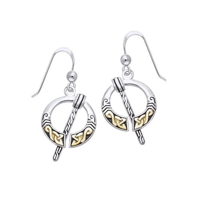 flower-shaped earrings for women -Celtic Penannular Brooch Earrings MER550