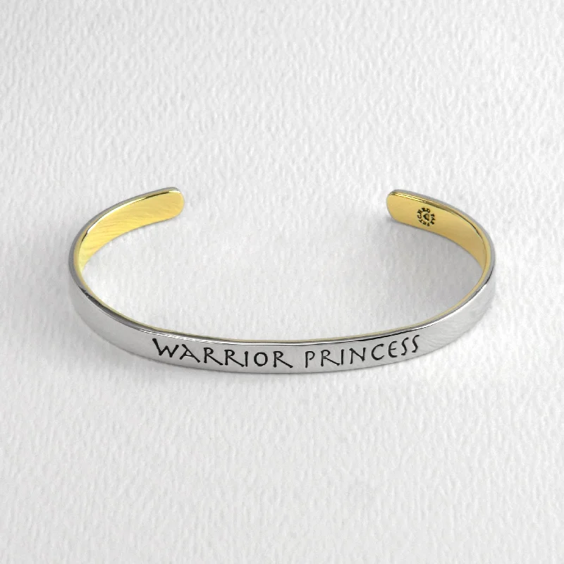 women’s wide bangles -Warrior Princess Mixed Metals Cuff Bracelet