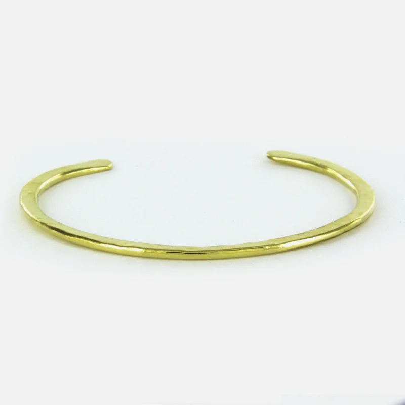 handmade bracelets for women -Pounded Brass Cuff Bracelet