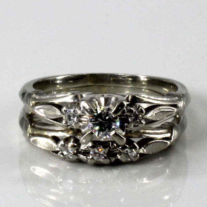 Three Stone Diamond Engagement Ring Set | 0.28ctw | SZ 7.5 |