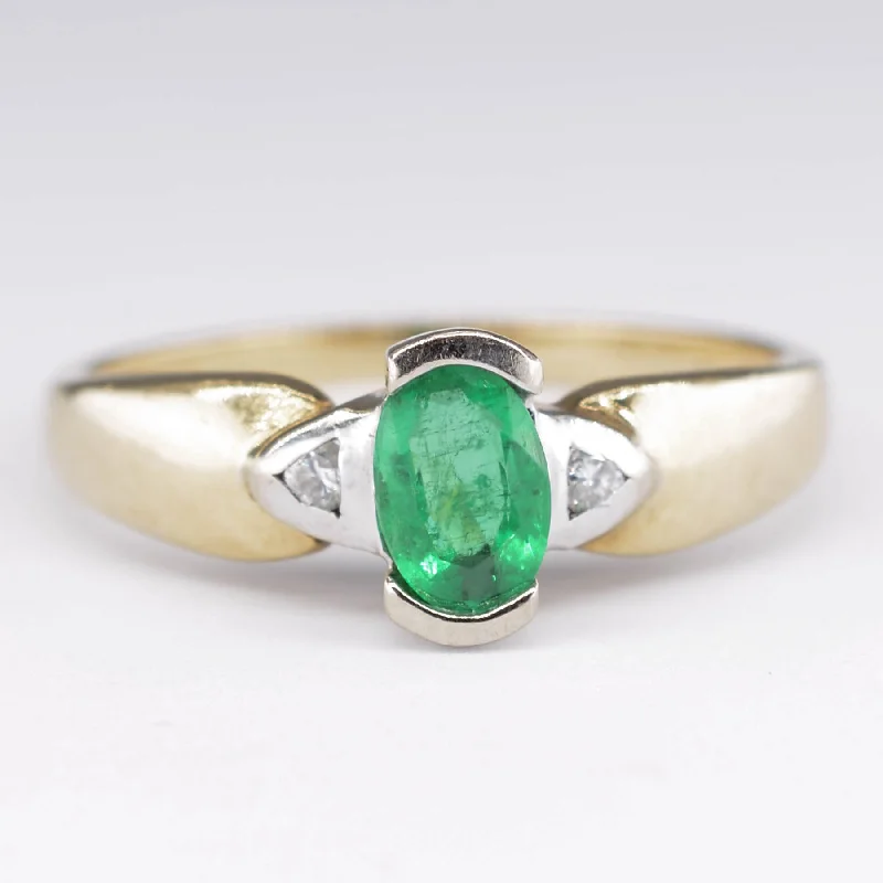 Emerald & Diamond Ring | 0.32ct, 0.03ctw | SZ 6 |