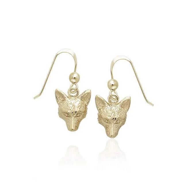 clip-on earrings for women -Fox Small Vermeil Hook Earrings VER935