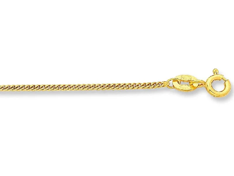 symbolic necklaces for women -9ct Yellow Gold Silver Infused Curb Necklace 50cm