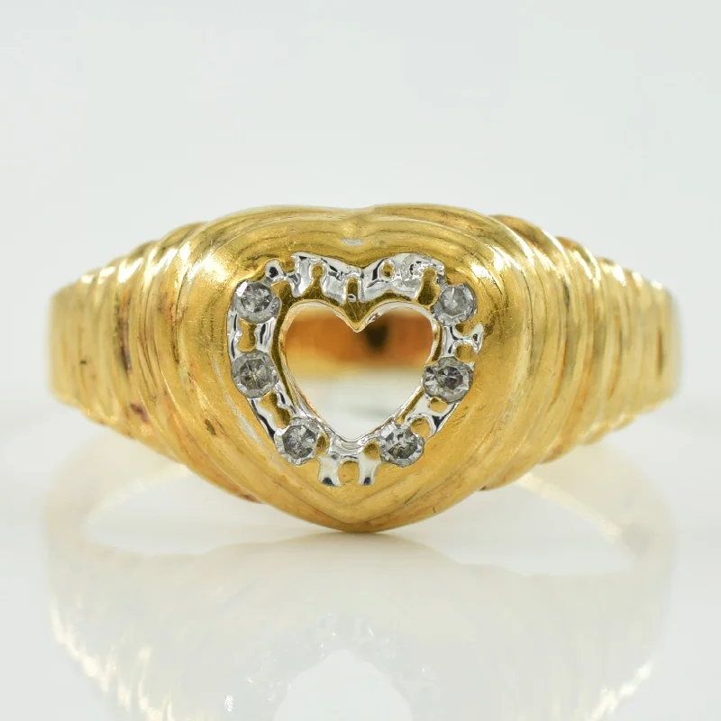 Diamond Heart Ring | 0.04ctw | SZ 6.75 |