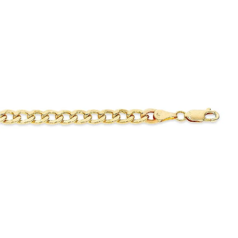 gold pendant necklaces for women -9ct Yellow Gold Silver Infused Curb Chain Necklace 50cm